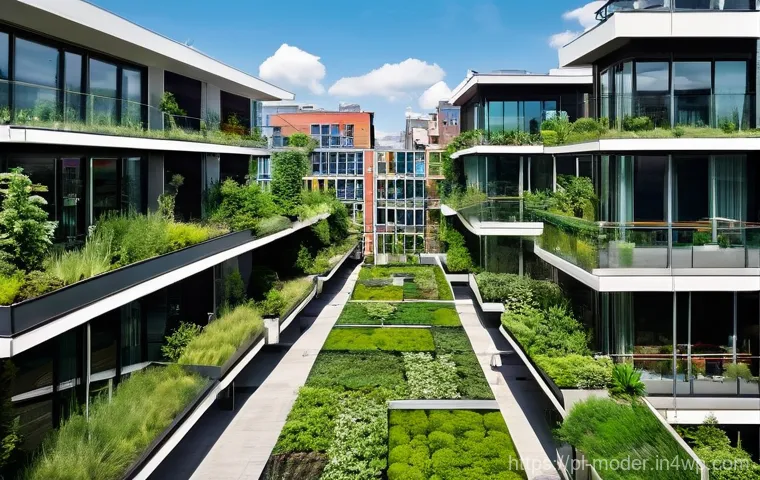 지속가능한 도시 개발과 비즈니스 모델 - **A vibrant, modern Polish cityscape with lush green architecture integrated seamlessly into contemp...