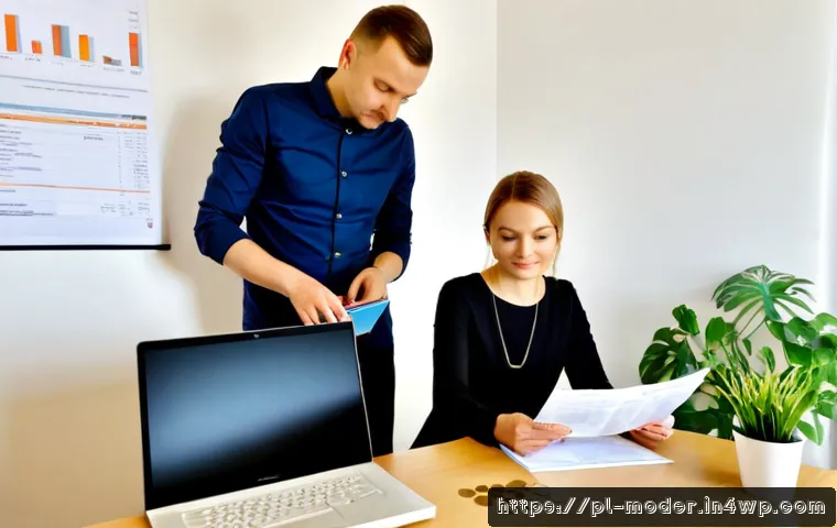 지속 가능한 비즈니스 모델의 실행 계획 - Photorealistic Polish small business team in a bright modern Warsaw office, diverse adults reviewing...